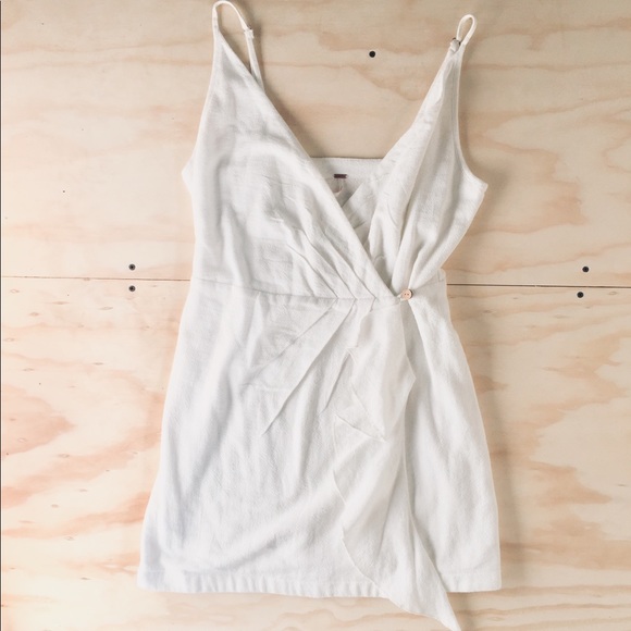 white wrap dress mini